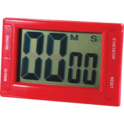 Ashley Digital Timer, Magnetic Backing, 2 inWx3/4 inLx3-3/4 inH, Red