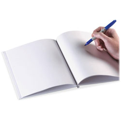 Ashley Hardcover Blank Book, 8-1/2 in x 11 in, 28Pgs, White