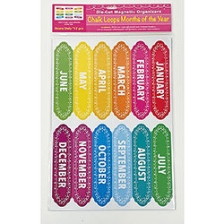 Ashley Magnetic Chalkboard Calendar Months - 12 - Write on/Wipe off - Multicolor