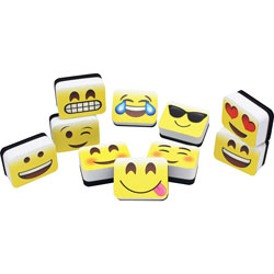 Ashley Mini Whiteboard Erasers, Emojis Design , 2 in x 1-1/2 in x 3/4 in,