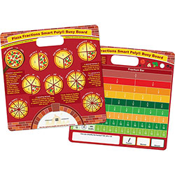 Ashley Pizza Fractions Smart Poly Busy Board - 10.8 in (0.9 ft) Width x 10.8 in (0.9 ft) Height - Poly-coated Cardboard Surface - Square - 48 / Carton