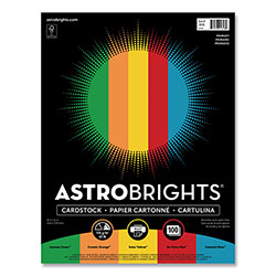 Astrobrights Color Cardstock - inPrimary in Assortment, 65 lb Cover Weight, 8.5 x 11, Assorted Primary Colors, 100/Pack