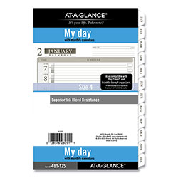 At-A-Glance 1-Page-Per-Day Planner Refills, 8.5 x 5.5, White Sheets, 12-Month (Jan to Dec): 2024