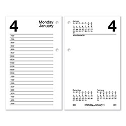 At-A-Glance Desk Calendar Refill with Tabs, 3.5 x 6, White Sheets, 12-Month (Jan to Dec): 2024