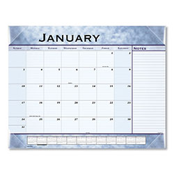 At-A-Glance Slate Blue Desk Pad, 22 x 17, Blue Sheets, Clear Corners, 12-Month (Jan to Dec): 2024