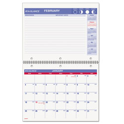At-A-Glance Wirebound Monthly Desk/Wall Calendar, 11 x 8 1/2, 2022