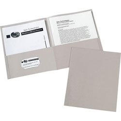 Avery 2-Pocket Folder, Letter-size, 20Sh/Pocket, 125/CT, Gray