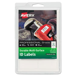 Avery Durable Permanent Multi-Surface ID Labels, Inkjet/Laser Printers, 0.75 x 1.75, White, 12/Sheet, 10 Sheets/Pack