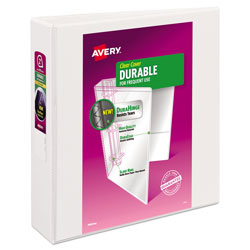 Avery Durable View Binder with DuraHinge and Slant Rings, 3 Rings, 2 in Capacity, 11 x 8.5, White
