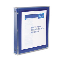Avery Flexi-View Binder with Round Rings, 3 Rings, 1 in Capacity, 11 x 8.5, Navy Blue