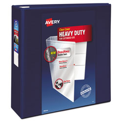 Avery Heavy-Duty View Binder with DuraHinge and Locking One Touch EZD Rings, 3 Rings, 4 in Capacity, 11 x 8.5, Navy Blue