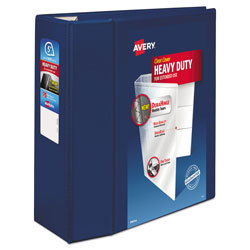 Avery Heavy-Duty View Binder with DuraHinge and Locking One Touch EZD Rings, 3 Rings, 5 in Capacity, 11 x 8.5, Navy Blue