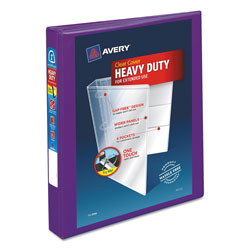 Avery Heavy-Duty View Binder with DuraHinge and One Touch EZD Rings, 3 Rings, 1 in Capacity, 11 x 8.5, Purple