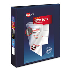 Avery Heavy-Duty View Binder with DuraHinge and One Touch EZD Rings, 3 Rings, 1.5 in Capacity, 11 x 8.5, Navy Blue