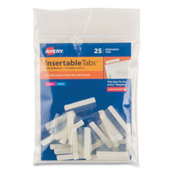 Avery Insertable Index Tabs with Printable Inserts, 1/5-Cut Tabs, Clear, 1 in Wide, 25/Pack