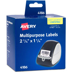 Avery Labels, Thermal, Multipurpose, 2-1/4 inX1-1/4 in , 1000/Bx, White