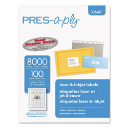 Avery Labels, Inkjet/Laser Printers, 0.5 x 1.75, White, 80/Sheet, 100 Sheets/Pack