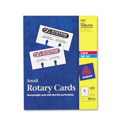 Avery Laser/Inkjet Rotary Cards, 2 1/6 inx4 in, 400 per Pack, White