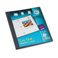 Avery Lay Flat View Report Cover with Flexible Fastener, Letter, 1/2 in Cap, Clear/Gray
