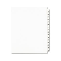 Avery Preprinted Legal Exhibit Side Tab Index Dividers, Avery Style, 25-Tab, 176 to 200, 11 x 8.5, White, 1 Set