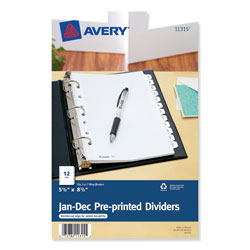 Avery Preprinted Tab Dividers, 12-Tab, 8.5 x 5 1/2