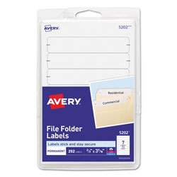 Avery Printable 4 in x 6 in - Permanent File Folder Labels, 0.69 x 3.44, White, 7/Sheet, 36 Sheets/Pack