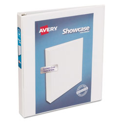 Avery Showcase Economy View Binder with Round Rings, 3 Rings, 1 in Capacity, 11 x 8.5, White