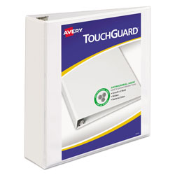 Avery TouchGuard Protection Heavy-Duty View Binders with Slant Rings, 3 Rings, 2 in Capacity, 11 x 8.5, White