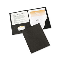 Avery Two-Pocket Folder, Prong Fastener, Letter, 1/2 in Capacity, Black, 25/Box