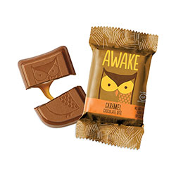 Awake Caffeinated Caramel Chocolate Bites, 0.58 oz Bars, 50 Bars/Box