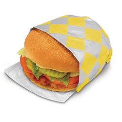 Bagcraft Foil/Paper Honeycomb Insulated Wrap, Yellow Check, 10.5 x 13 in