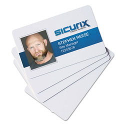 Baumgarten's SICURIX Blank ID Card, 2 1/8 x 3 3/8, White, 100/Pack