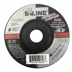 Bee Line Abrasives Depressed Ctr Grinding Wheel, 4-1/2 in dia, 1/4 in Thick, 7/8 in Arbor, 24 Grit