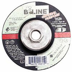 Bee Line Abrasives Depressed Center Grinding Wheel, 4-1/2 in dia, 5/8 in-11 Arbor, 1/4 in Thick, 24 Grit, Aluminum Oxide