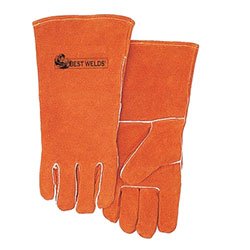 Best Welds COMFOflex® Premium Leather Welding Gloves, Split Cowhide, Large, Russet