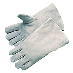 Best Welds Economy Welding Gloves, Economy Shoulder Leather, Large, Gray, 4 in Gauntlet, Full Sock Lining