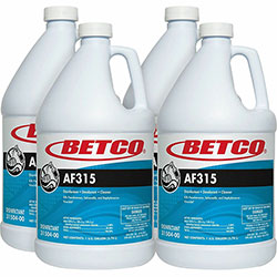 Betco AF315 Disinfectant Cleaner, Concentrate, 128 fl oz (4 quart), Citrus & Cedar Scent, 4/Carton