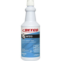 Betco AF315 Disinfectant Cleaner, Concentrate, 32 fl oz (1 quart), Citrus Floral Scent, Turquoise