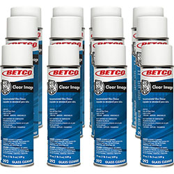 Betco Clear Image Glass & Surface Cleaner - Foam Spray - 19 fl oz (0.6 quart) - Aerosol Spray Can - 12 / - White