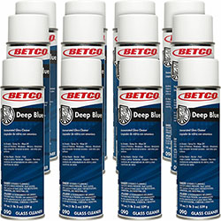 Betco Deep Blue Glass & Surface Cleaner, Spray, 19 oz (1.19 lb), 12/Carton, White