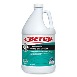 Betco E2 Antibacterial Foaming Skin Cleanser, Fragrance Free, 1,000 mL Refill Bag, 6/Carton