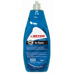Betco Symplicity In-Sync Hand Dishwashing Detergent, Fresh Ozonic Scent; 38 oz Bottle, 8/Carton