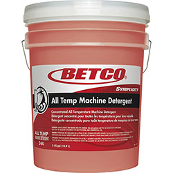 Betco Symplicity All Temp Machine Detergent - Liquid - 640 fl oz (20 quart) - Surfactant Scent - Clear, Orange