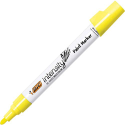 Bic Marker, Permanent, Paint, 2-4/5 inWx6 inLx2-4/5 inH, 12/DZ, Yellow