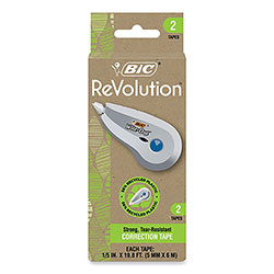 Bic Wite-Out Brand Ecolutions Correction Tape, Non-Refillable, White, 0.2 in x 19.8 ft, 2/Pack