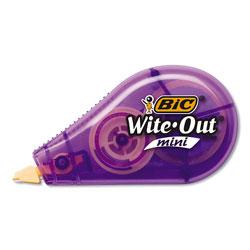 Bic Wite-Out Brand Mini Correction Tape, Non-Refillable, 1/5 in w x 26.2 ft, Assorted