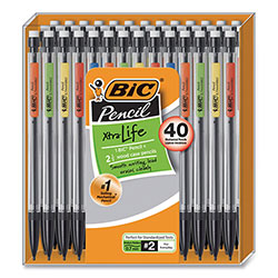Bic Xtra Smooth Mechanical Pencil, 0.7 mm, HB (#2), Black Lead, Clear Barrel, 40/Pack