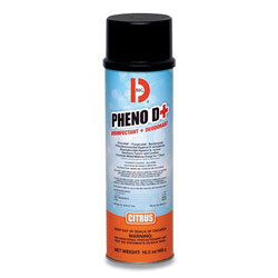 Big D Industries PHENO D+ Aerosol Disinfectant/Deodorizer, Citrus Scent, 16.5 oz Can, 12/Carton