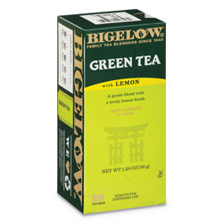 Bigelow Tea Company Green Tea with Lemon, Lemon, 0.34 lbs, 28/Box