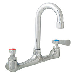 BK Resources WorkForce Standard Duty Faucet, 12.38 in Height/8 in Reach, Chrome-Plated Brass